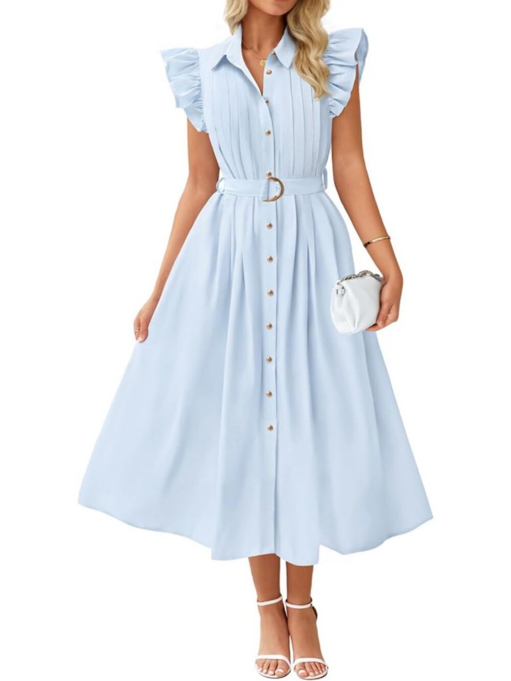 Chic Summer Button Midi Dress for Women | Casual Work & Everyday Style